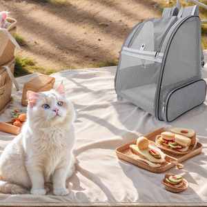 Sac à dos pour animaux de compagnie en tissu Oxford à mailles ventilées, pliable, pour les voyages, avec design respirant - Product Image 6