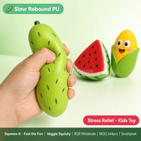 Jouet Squishy en PU à Remontée Lente Southpeak Toy Veggie, Modèles Mixtes Pastèque Concombre Maïs, Certifié CE, Emballage OPP, Fabrication OEM WS