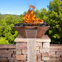 Fontaine d'eau moderne en acier inoxydable 304 Water Faery, nouveau design, cascade de feu pour jardin, piscine, décoration extérieure