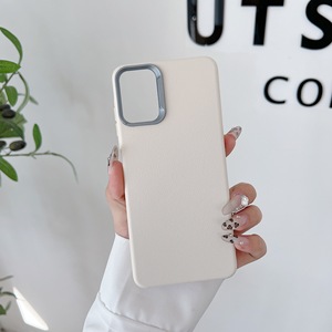 Pour les nouveaux modèles, coque de téléphone en cuir texturé, couleur unie, antidérapante, résistante à l'usure, peignable, coque de protection pour téléphone en TPU - Product Image 2