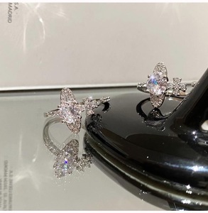 Western Queen Mother Vivienne Saturn <b>Open</b> <b>Ring</b> Women Luxury Zircon Niche Design European American Trendy Platinum Plated - Product Image 5
