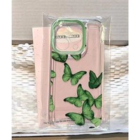 Coque Souple Y2K Papillon Vert Graffiti Mignon pour iPhone 11 15 16 17 Pro 13 12 14 Pro Max Plus 12 13 Mini