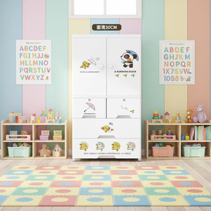 Muebles Infantiles de Plástico, Armario Esquinero Móvil <span class=keywords><strong>para</strong></span> Bebés, Estante con Cajones <span class=keywords><strong>para</strong></span> Almacenamiento de Juguetes, <span class=keywords><strong>Armarios</strong></span> con Cajones <span class=keywords><strong>para</strong></span> Niños - Product Image 1