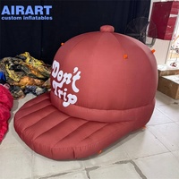 Casquette de baseball gonflable publicitaire pour l'ouverture de la marque Airart, ballon gonflable marron avec logo