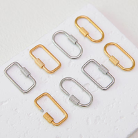 Fermoirs à vis oblongs écologiques en acier inoxydable plaqué or 18 carats PVD pour colliers, bracelets, breloques de sac, accessoires de bijoux étanches