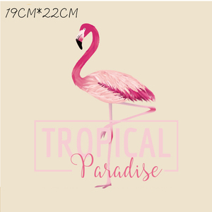 2025 नई शैली वाटरप्रूफ पालतू जानवर लोहे के सुंदर फ्लेमिंगो पैच लड़कियों कपड़े डिय टी-शर्ट स्टिकर गर्मी हस्तांतरण - Product Image 5