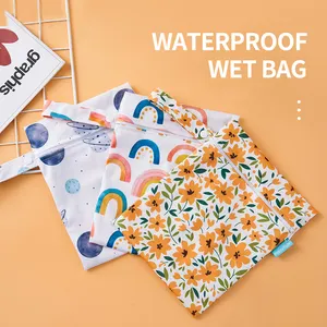 Yeniden bebek bezi ıslak kuru çanta 18*25 cm snap tasarım çok amaçlı ıslak çanta su geçirmez PUL