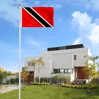 Drapeau de Trinité-et-Tobago 3x5 pieds, polyester de qualité supérieure, résistant, pour intérieur/extérieur, avec bandes cousues et œillets en laiton