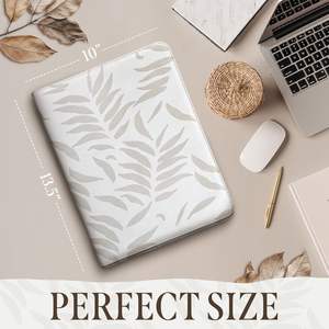 กระเป๋าใส่เอกสาร/แพลนเนอร์หนังสำหรับผู้หญิง พร้อมซิป ลายใบไม้ ดีไซน์สวยงาม ใช้ใส่แล็ปท็อปและไอแพด รุ่นของขวัญ - Product Image 2