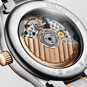 Montre à quartz pour femme, bracelet en acier inoxydable bicolore, chiffres arabes, montre-bracelet décontractée, Longinesing - Product Image 4