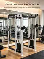 Rack de musculation professionnel avec double croisement de câbles et pile de poids, machine Smith robuste pour l'entraînement de force