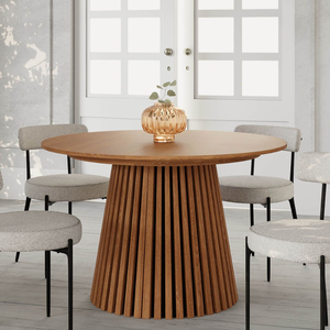 Fabrika ihracat ucuz ev mobilya MDF 120-160cm daha uzun zarif Oval genişletilebilir yemek masası ev ev otel yemek alanı için - Product Image 5