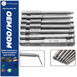 Magnetic Hex <b>Key</b> Drill Bit Assorted Sizes Hardened Industrial Grade Deep Hole Reach Narrow Space Furniture Assembly Fastener - Product Image 1