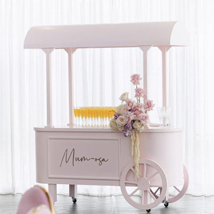 Wooden Candy <strong>Cart</strong> With Wheels For Parties Event Backdrop <strong>Cart</strong> Wedding - Product Image 2