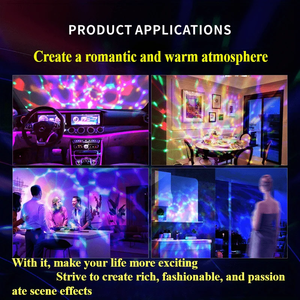 Mini Lámpara LED de Discoteca, Proyector con Alimentación USB, Luz Nocturna RGB con Rotación Automática para Auto, KTV, Decoración de Fiestas Navideñas - Product Image 4