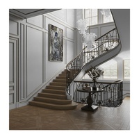 CBMMart intérieur moderne escalier en colimaçon acier échelle lustre forte panthère tampons acrylique plante support acier sous-sol fenêtre