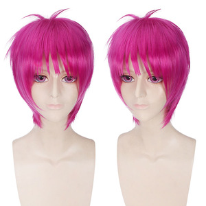 Perruque de cosplay anime rose pêche, cheveux courts bouclés brillants, inspirée de la Sainte principale <span class=keywords><strong>Nanao</strong></span>, inspirée de l'histoire des catastrophes. - Product Image 1