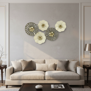 Décoration murale en métal, intérieur, <span class=keywords><strong>tendance</strong></span> maison bon marché, 66,68*6,35*40,01CM, gris, blanc, or, décoration murale en métal, luxe pour la maison - Product Image 1