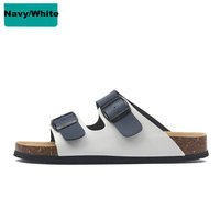 Sandales Plates Personnalisées Hommes et Femmes à Talon Plat avec Semelle en Liège, Chaussons Plateformes Croisées avec Brides à Boucle, Chaussures d'Extérieur