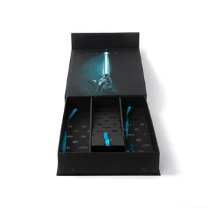 Wholesale Custom Cardboard High Quality Luxury Empty Magnetic Black Gift Box