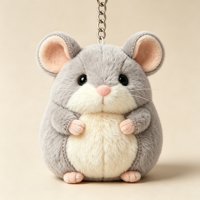 Porte-clés en peluche OEM en forme de souris, breloque de sac en peluche animale, pendentif souris en peluche avec sangle tissée durable, décoration de sac, porte-clés souris