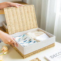 Petits paniers en osier pour organiser le panier de corde de papier avec le tiroir d'essuie-mains de doublure organisant le panier de réservoir de toilette