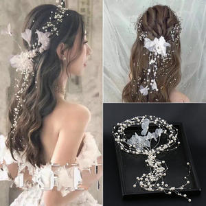 Sweet Pearl Wedding <strong>Headbands</strong> Temperament Leaf Flower Bridal Headpieces <strong>Lace</strong> Front <strong>Headband</strong> for Girls - Product Image 6