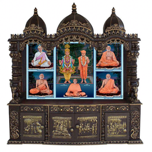 Mandir artisanal en bois du Népal avec porte, temple en bois du Népal sculpté à la main de qualité supérieure pour la maison, temple domestique en bois de teck massif du Népal - Product Image 4