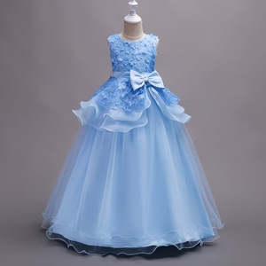 <span class=keywords><strong>Vestidos</strong></span> de Fiesta Largos de Tul con Capas para Niñas, sin Mangas, con Flores, de Finalz Kids - Product Image 1