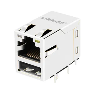 Gigabit RJ45 com Dual USB 3.0 Conector com LEDs de Cor Azul