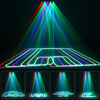 RGBYC Laser + LED RGB Stage Light Line Laser Light avec télécommande DMX pour Bar DJ Club Disco Stage Laser Lighting