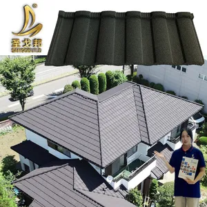 Industrial Roofing 0.45mm Aluminum Zinc Rustproof 50 Year Warranty Steel Sheet Roman Metal Roof Tiles for Resort Roof