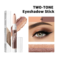 Crayon fard à paupières dégradé bicolore, marque privée, fard à paupières scintillant, waterproof, longue tenue, maquillage des yeux pour femmes