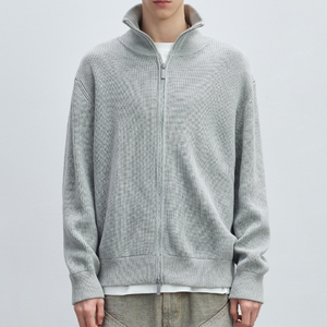 <span class=keywords><strong>Cardigan</strong></span> da <span class=keywords><strong>Uomo</strong></span> Personalizzato in Maglia Grigia Tinta Unita, Casual ed Elegante - Product Image 3