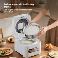 Cuisinière à riz électrique multifonctionnelle OEM avec cuve intérieure en titane pur, boîtier en acier inoxydable, séparation riz/soupe, fenêtre de drainage, 3L