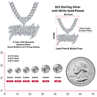 Fournisseur authentique de colliers en moissanite directement de l'usine, pendentif solitaire taille princesse en argent sterling 925, bijoux de luxe personnalisés