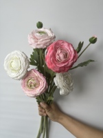 Bunga Ranunculus Artificial H-814 Real Touch, Bunga Dekoratif Ruang Tamu, Bunga Ranunculus Asiaticus untuk Acara Pernikahan