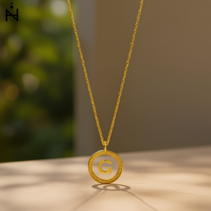 Collar con Colgante de Letra G de la Colección Z, Chapado en Oro, Acero, Estilo Minimalista, Uso Diario, Unisex - Product Image 2