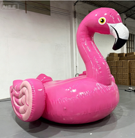 Bateau gonflable flamant rose, bateau gonflable tractable, bateau flottant pour piscine, été, eau, océan, lac, mer, amusement