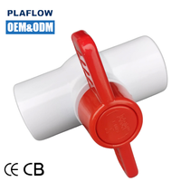 Vanne à boisseau sphérique en PVC compacte de 4 pouces, haute température, avec poignée longue ou droite, personnalisable, OEM, manuelle, eau, garantie 3 ans