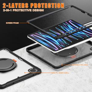 เคสแท็บเล็ต TPU PC สำหรับ iPad Pro 12.9 นิ้ว รุ่นปี 2022 2021 2020 2018 ดีไซน์แข็งแรงทนทาน พร้อมขาตั้งและฟังก์ชั่นป้องกัน - Product Image 3