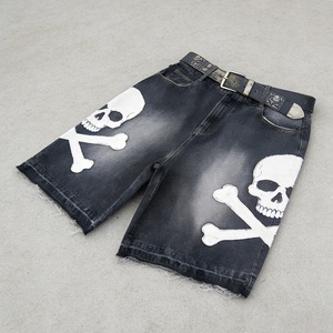 Fabricante de Shorts de Mezclilla con Bordado Desgastado y Lavado Ácido Personalizados, Shorts de Mezclilla Holgados de Diseñador para Hombre - Product Image 2