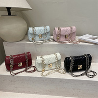 Sac à bandoulière matelassé en cuir PU pour femme, sac à main de luxe de créateur avec chaîne dorée, sac bandoulière