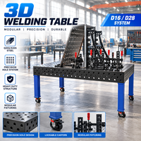 Nouvelle table de soudage modulaire 16mm 28mm, taille personnalisée, trous de positionnement de précision, kit de serrage, établi en acier Q355 pour la fabrication