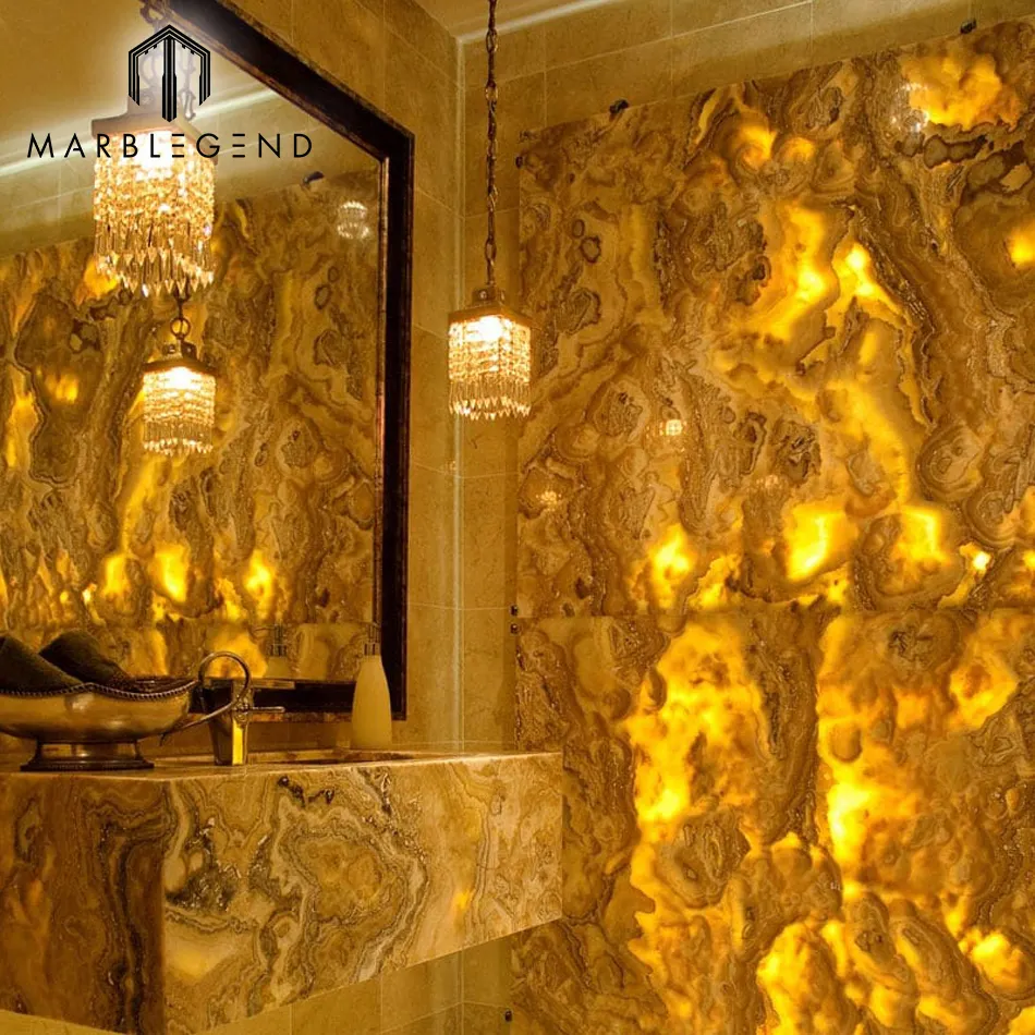 PFM Chinese factory price brown onyx marble luxury translucent backlit onyx wall panel