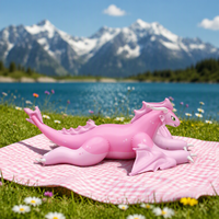Dragon rose gonflable rebondissant, design personnalisé, dragon gonflable allongé, jouet gonflable pour piscine