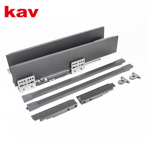 स्क्वायर पुल रॉड के साथ दराज प्रणाली आसानी से हटाने योग्य छिपी हुई स्लाइड रेल नरम करीबी दराज धावक - Product Image 2