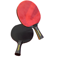 Juego de Raquetas de Tenis de Mesa Más Vendido de Fábrica con Mango de Fibra de Carbono Negro de 1.28 cm de Grosor, Duradero