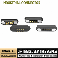 Connecteur magnétique Pogo Pin à ressort, pas de 2,54 mm, 2-6 broches, mâle/femelle, contacts en laiton, boîtier ABS, 12 V automobile