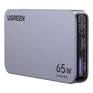 Chargeur mural ultra-fin Ugreen 65W Nexode Pro avec 3 ports USB de charge rapide, compatibilité universelle pour ordinateurs portables et appareils mobiles - Product Image 1